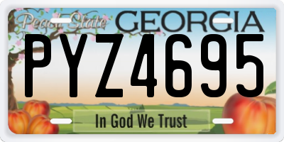 GA license plate PYZ4695