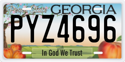 GA license plate PYZ4696