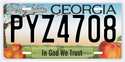 GA license plate PYZ4708