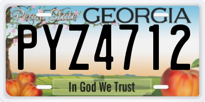 GA license plate PYZ4712