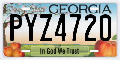 GA license plate PYZ4720