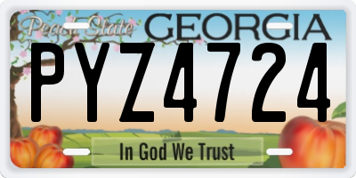 GA license plate PYZ4724