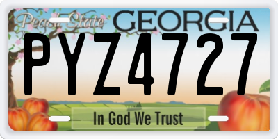 GA license plate PYZ4727