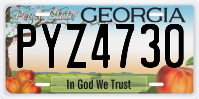 GA license plate PYZ4730