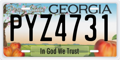 GA license plate PYZ4731