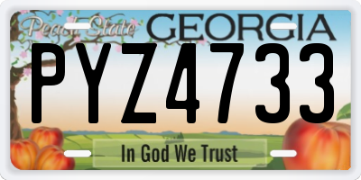 GA license plate PYZ4733