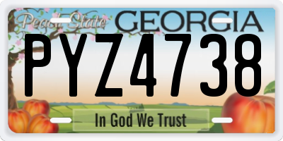 GA license plate PYZ4738