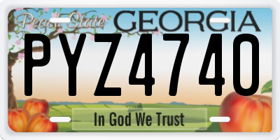 GA license plate PYZ4740