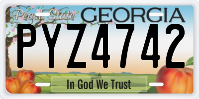 GA license plate PYZ4742