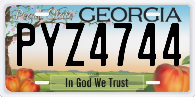 GA license plate PYZ4744