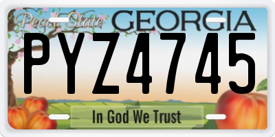 GA license plate PYZ4745