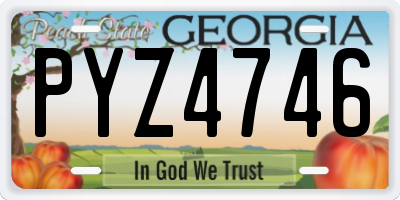 GA license plate PYZ4746