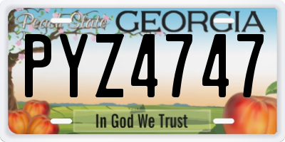 GA license plate PYZ4747