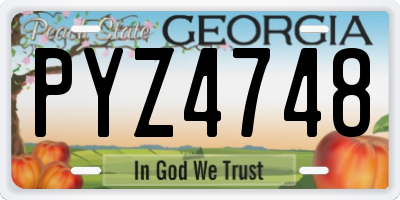 GA license plate PYZ4748
