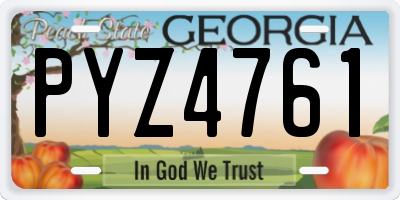 GA license plate PYZ4761