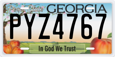GA license plate PYZ4767