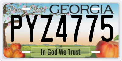GA license plate PYZ4775