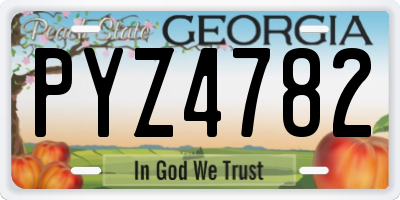 GA license plate PYZ4782