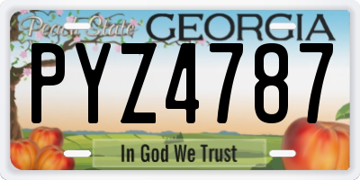 GA license plate PYZ4787