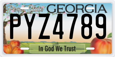 GA license plate PYZ4789