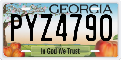 GA license plate PYZ4790