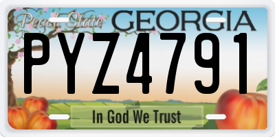 GA license plate PYZ4791