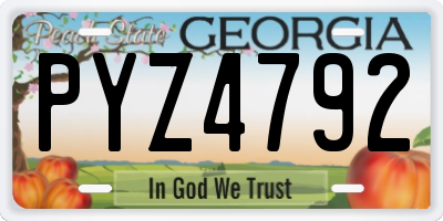GA license plate PYZ4792