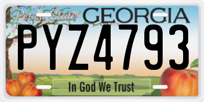 GA license plate PYZ4793