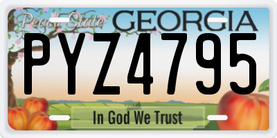 GA license plate PYZ4795