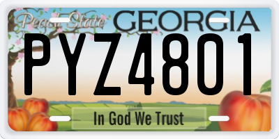 GA license plate PYZ4801