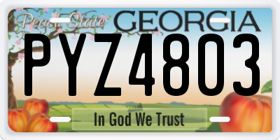 GA license plate PYZ4803