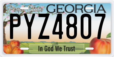 GA license plate PYZ4807