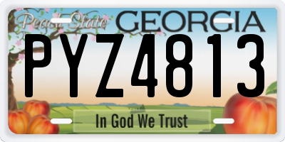GA license plate PYZ4813