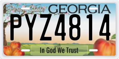 GA license plate PYZ4814