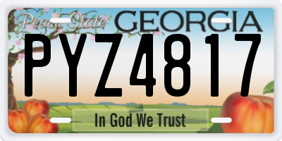 GA license plate PYZ4817