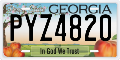 GA license plate PYZ4820