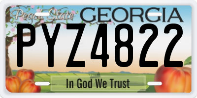 GA license plate PYZ4822