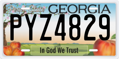 GA license plate PYZ4829