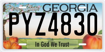 GA license plate PYZ4830