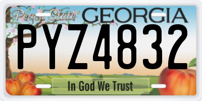 GA license plate PYZ4832