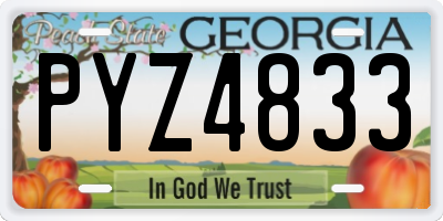 GA license plate PYZ4833