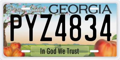 GA license plate PYZ4834