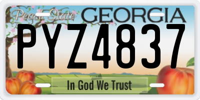 GA license plate PYZ4837