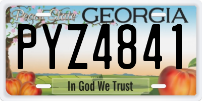 GA license plate PYZ4841