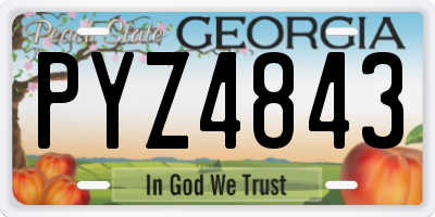 GA license plate PYZ4843