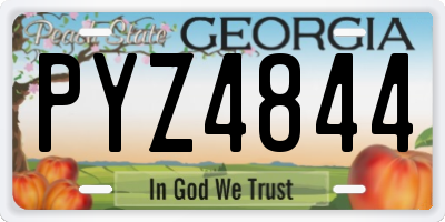 GA license plate PYZ4844