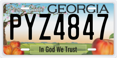 GA license plate PYZ4847