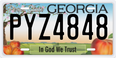 GA license plate PYZ4848