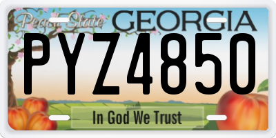 GA license plate PYZ4850