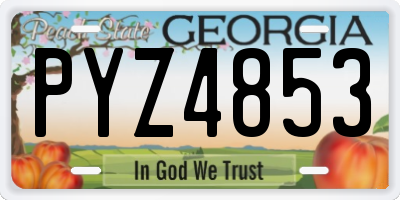 GA license plate PYZ4853